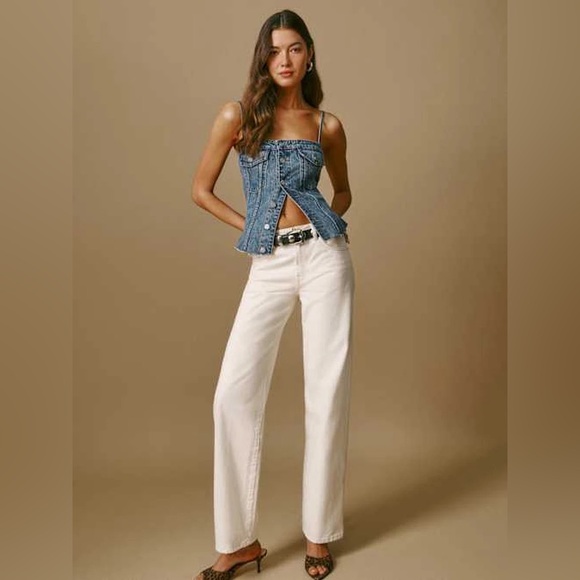 reformation coco denim bustier top in Colorado - size 4 - Picture 4 of 6